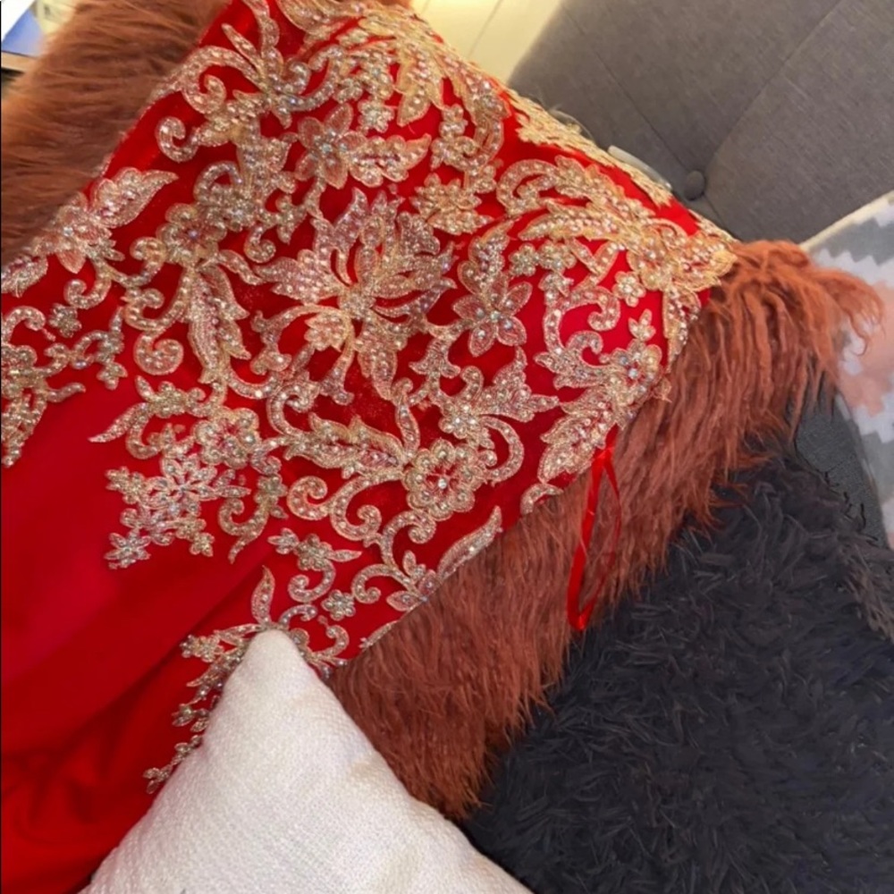 Red Sequenced Dress - Picture 2 of 4